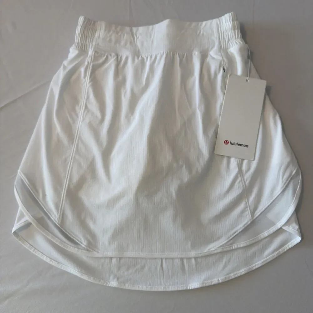 NWT Lululemon Sz 2 Long Hotty Hot HR High-Rise White Athletic Skirt Skort Tennis - Picture 5 of 16